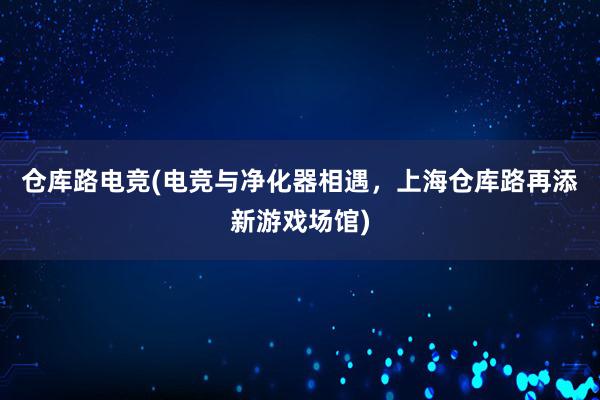 仓库路电竞(电竞与净化器相遇，上海仓库路再添新游戏场馆)