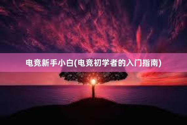 电竞新手小白(电竞初学者的入门指南)