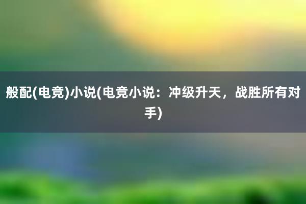 般配(电竞)小说(电竞小说：冲级升天，战胜所有对手)