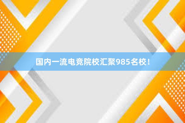 国内一流电竞院校汇聚985名校！