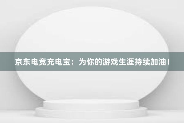 京东电竞充电宝：为你的游戏生涯持续加油！